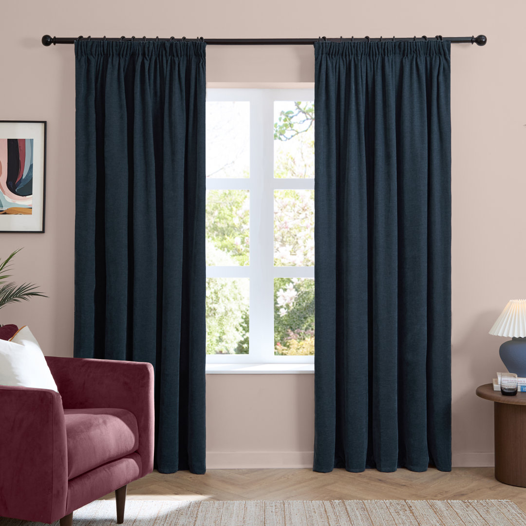 Soft Chenille Blackout Curtain Panel Pair