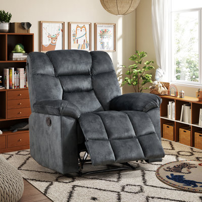 35" Wide Modern Super Soft Microfiber Comfortable Manual Recliner by Latitude Run