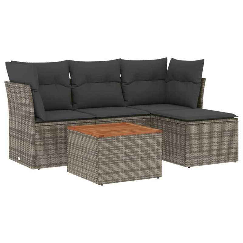 Ensemble de canapé de jardin Vidaxl gris