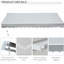 Auvent de jardin rétractable 12 po x 8 pi avec tissu à eau, manivelle manuelle, aluminium, abat-jour gris, auvent gris, eau, balcon
