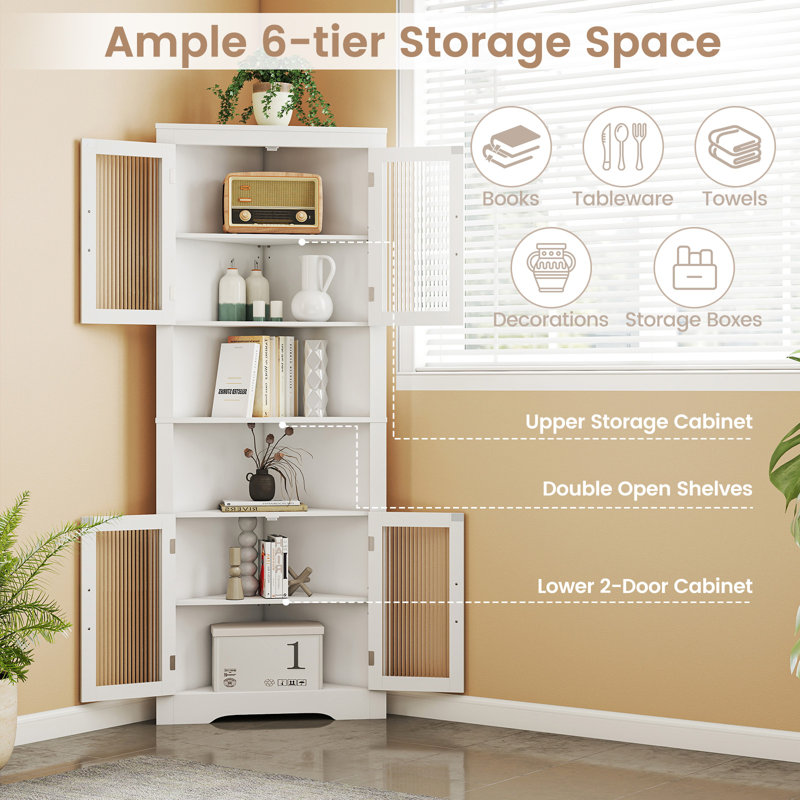 171 cm H x 66 cm W Corner Bookcase