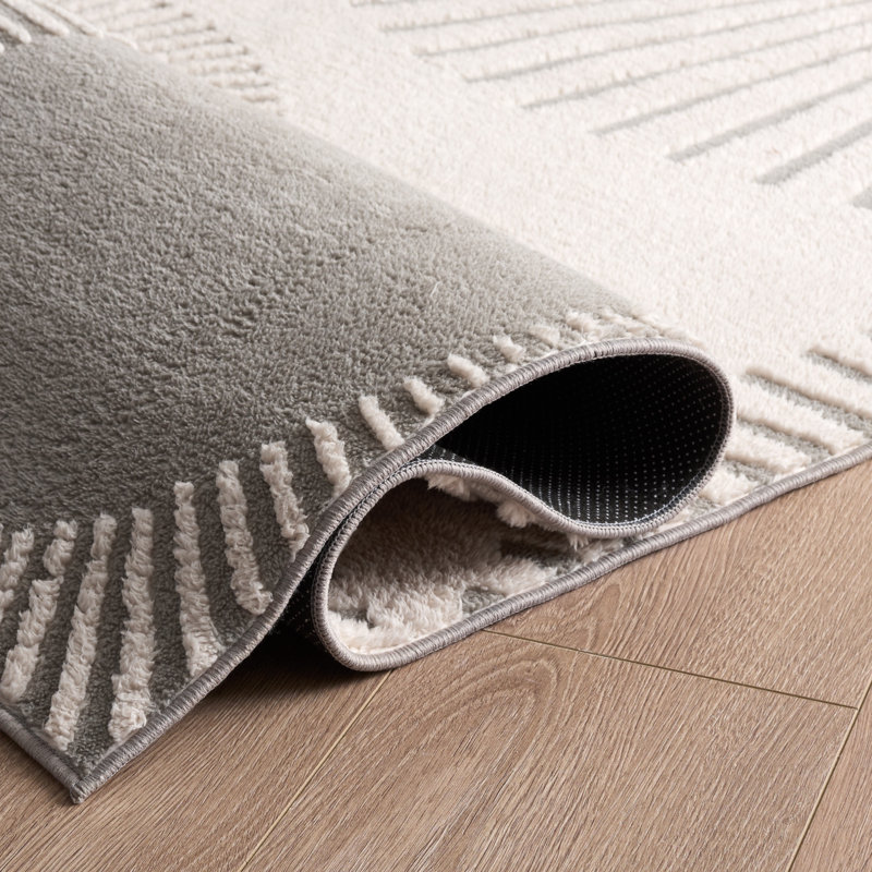 Tapis géométrique lavable à la machine Versailles 602 Performance Versailles, Rectangle de 6 pi x 9 pi