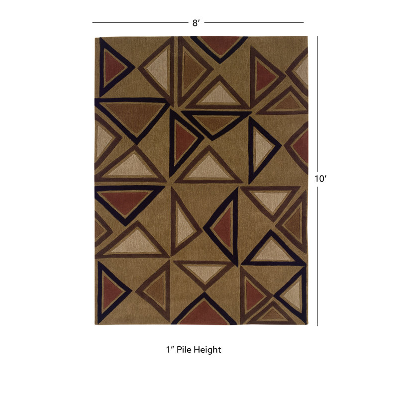 Equelle Handmade Rug Camel And Brick, Rectangle 8' x 10'