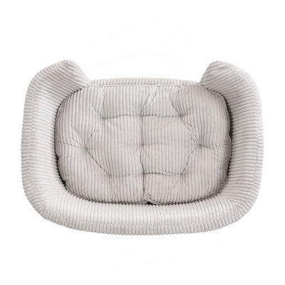 Cadre de lit pour chien surélevé pour petit chien, lit pour chien avec pieds en bois d'hévéa et mousse de soutien, assemblage facile