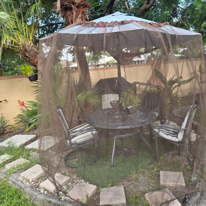 canvas patio umbrella netting 7 to 9-ft Large Netting, Outdoor Hanging Canopy Curtains Umbrellas Screen Cover, Polyester Mesh Net for Porch Outside Gazebo Pergola Garden : Patio, Lawn & Garden Umbrella and base are not included Clihome Durable and Adjustable Patio
