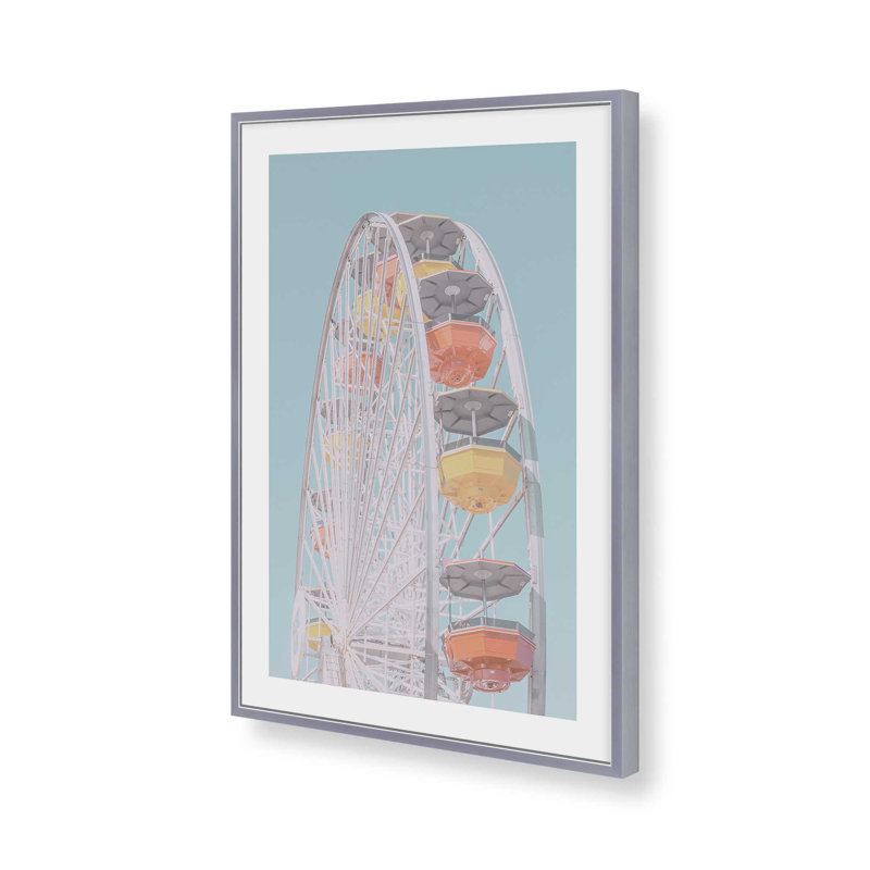 «Pastel Carnival Ride», reproduction d'art, H 21,25 po x l 17,25 po, Cadre de coin ouvert en chrome poli