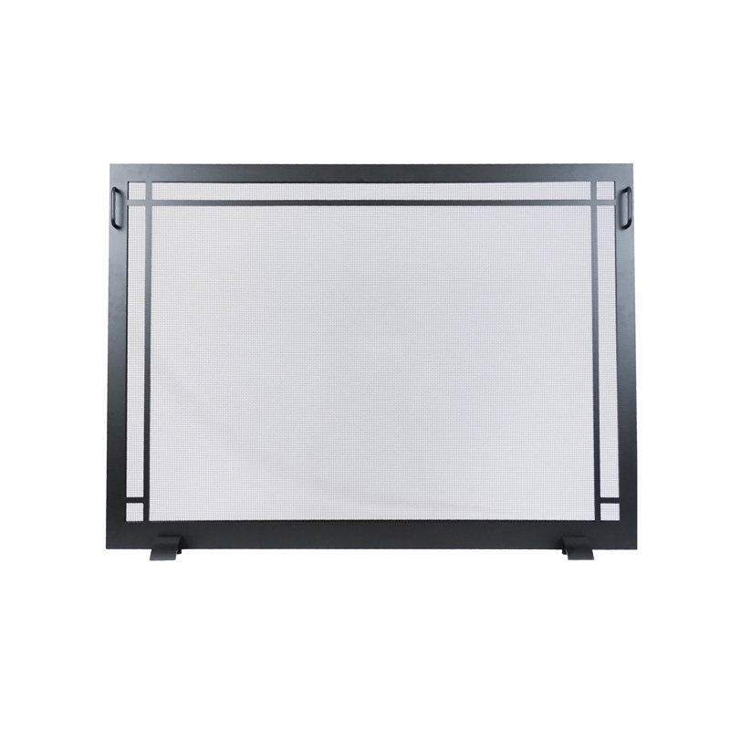 Pare-étincelles 1 panneau Hearth Craftsman Design, Noir texturé, H 26 po x l 38 po x P 1 po