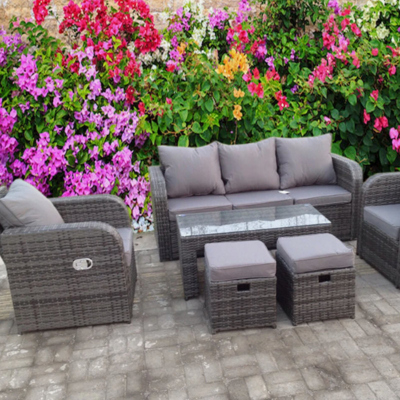 7 - Person Patio Dining Set Rectangular Table
