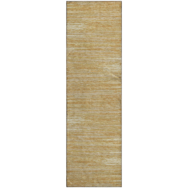 Premium Machine Washable Prisco Gold Rug, Runner 2'3" x 7'6"