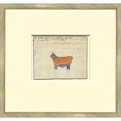 Vache - Sm. «Mennonite Ledger Dessin», peinture encadrée
