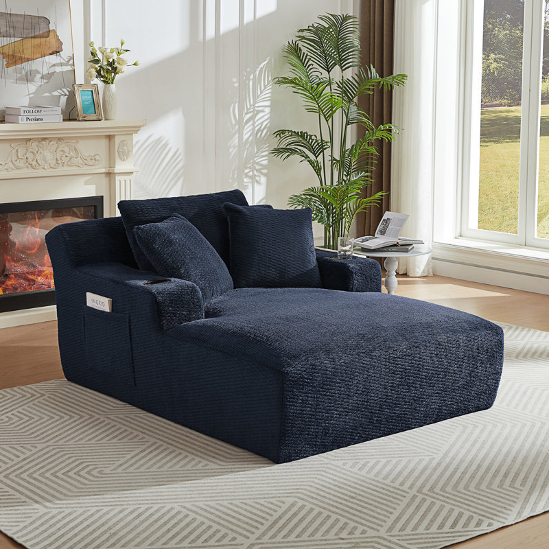 Méridienne d'intérieur, canapé-lit confortable, Bleu très foncé
