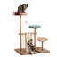 Arbre à chat 58 po H 58 po avec station d'alimentation, poteau à griffes et condo moderne
