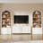 Bookshelf with Drawers, 5-Tier Arch Design Storage Unit,Wood Tall Bookcase for Home Office, Living Room & Bedroom-498096857