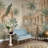 Classical Arches Wallpaper Tropical Palms Peacock Removable Wall Decor-877035221-877035216