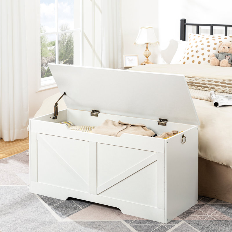 Banc de rangement l 39,4 po Lingle, Blanc