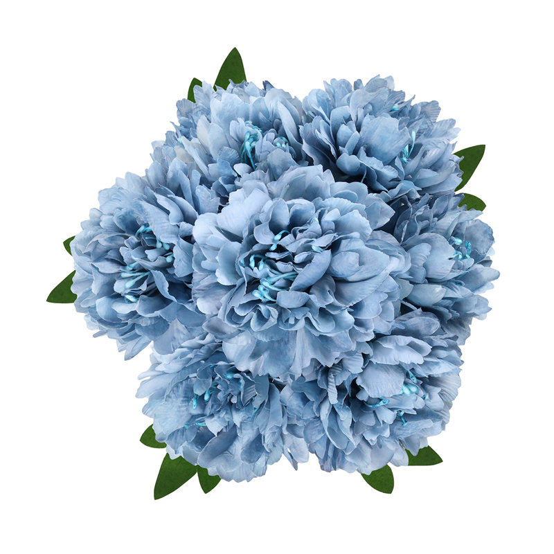 Artificial Hybrid Peony Flower Stem Bush Bouquet, Bleu