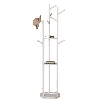 Rotatable Solid Wood Clothes And Hat Stand