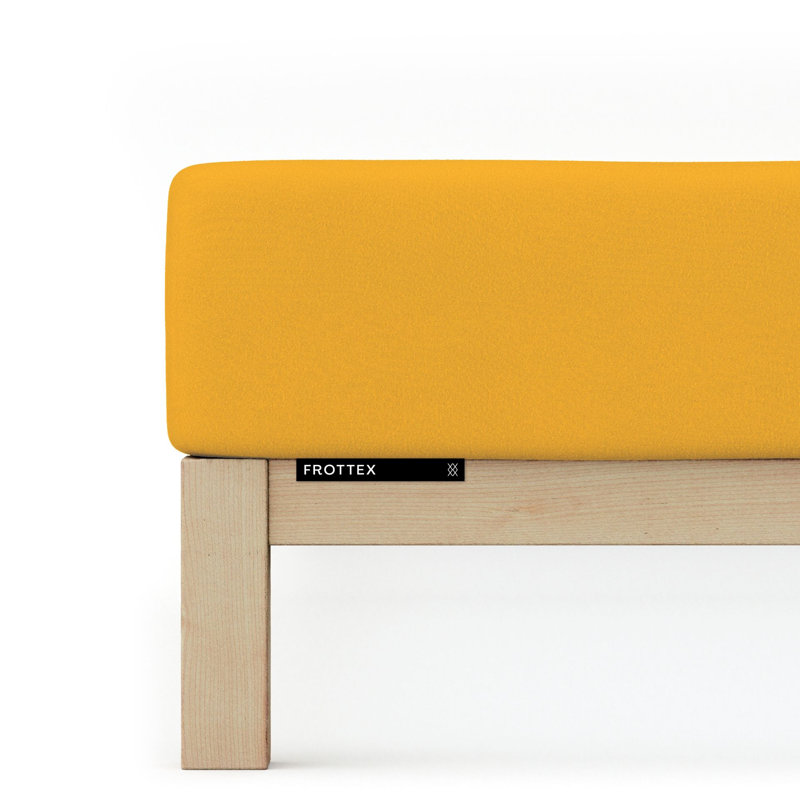 Frottee Spannbettlaken Frottex 100% Baumwolle, L 140 x 220cm - 160 x 220cm, Yellow Deep