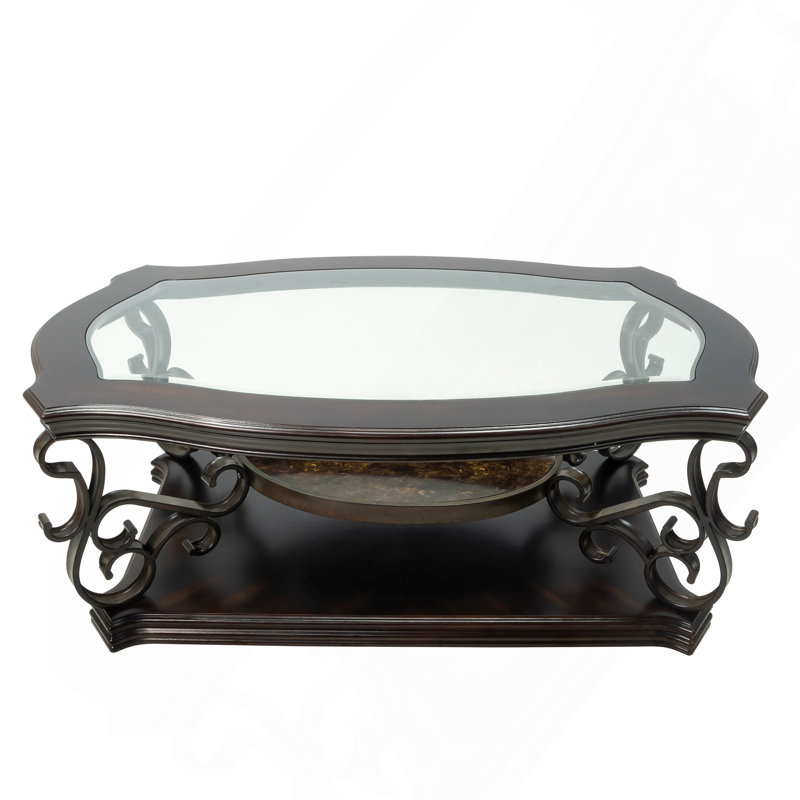 Skylah Glass Top Single Coffee Table