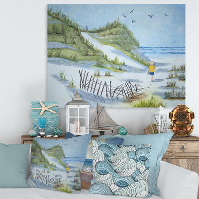 " Child Walking The Beach " Painting Print