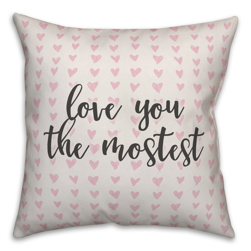  Coussin décoratif Love You The Mostest in Hearts, Housse de coussin