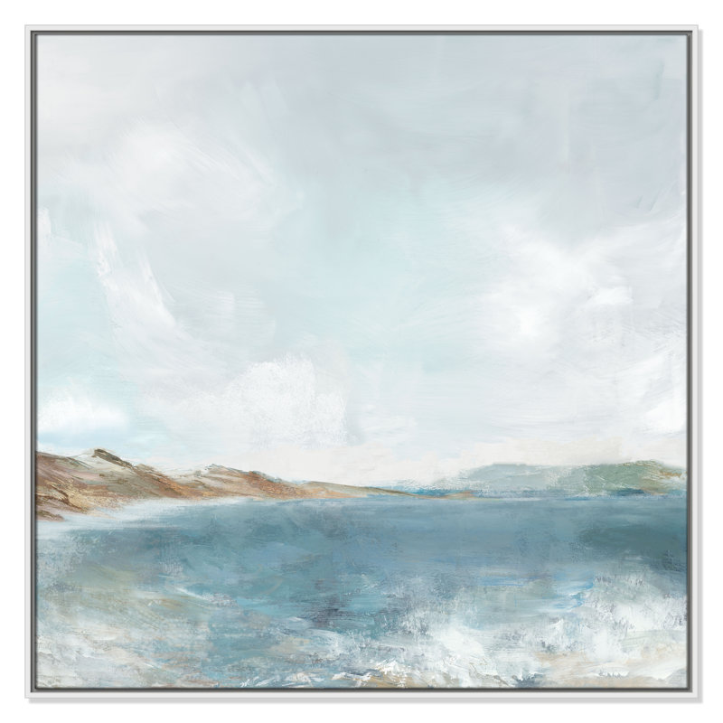 Echoes in Blue Print par PI Studio, H 41,5 po x l 41,5 po, Flotteur blanc