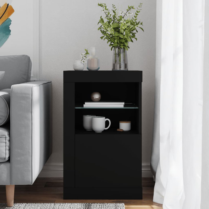 Carisse Iron 1 - Door Standard Accent Cabinet, Black