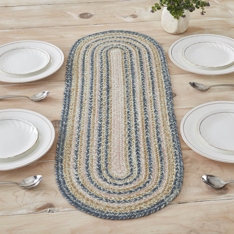 Markaylah Oval Geometric Jute Table Runner, 36" L x 12" W