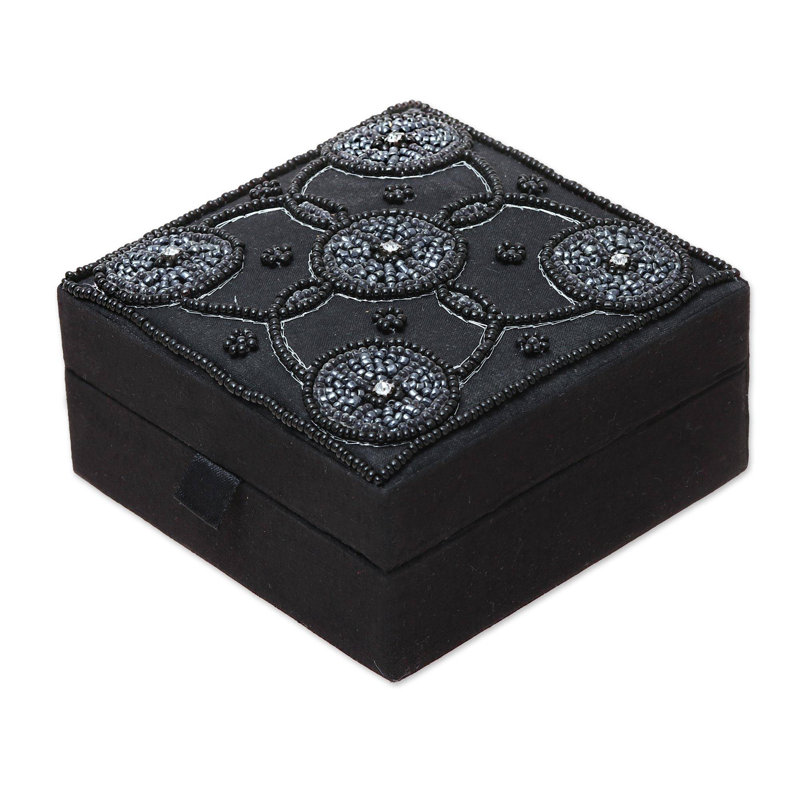 Boîte à bijoux en coton Midnight Blooms