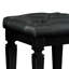 Tabouret de meuble-lavabo de luxe pour chambre à coucher, 1 pièce avec finition noire, siège rembourré en similicuir, dimensions de 17 po x 17 po, structure en bois, capitonnage moderne en mousse, taille du siège,-1138682148