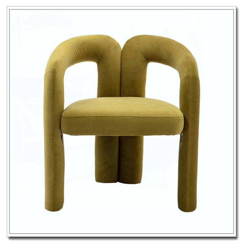 Fauteuil de cuisine en velours rembourré, Olive