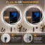 Miroir de salle de bain rond à DEL de 80 cm (31,5 po) avec haut-parleurs Bluetooth, antibuée, éclairage à intensité variable de 3 couleurs et commande tactile