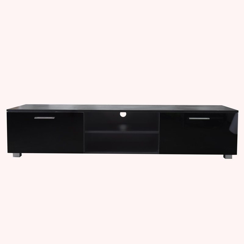 Garreth Unfinished TV Stand for TVs up to 70", Black