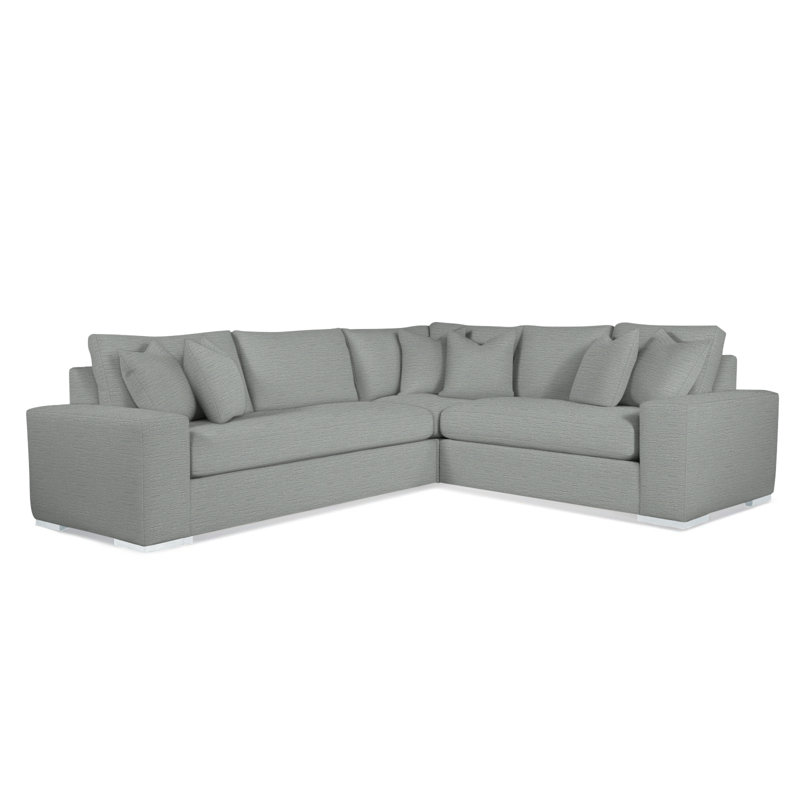 Memphis Sectional, Brown Geometric, 0456-33, Right Hand Facing, Frost White