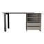 Bureau d'ordinateur rectangulaire avec deux tiroirs et deux tablettes, panneau de particules gris neutre et acier, largeur de 58,1 pouces