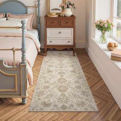 Geometric Floral Washable Non-Slip Area Rug