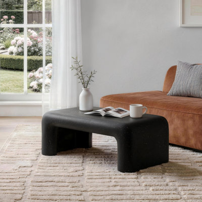 Albert  12" Low Profile Organic Sculptural Coffee Table, Modern Accent Table for Indoor & Outdoor Living Spaces