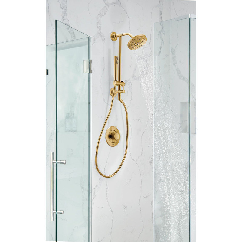 Ensemble de garniture de poignée de baignoire et douche Posi-Temp Moen Align, valve requise, Or brossé