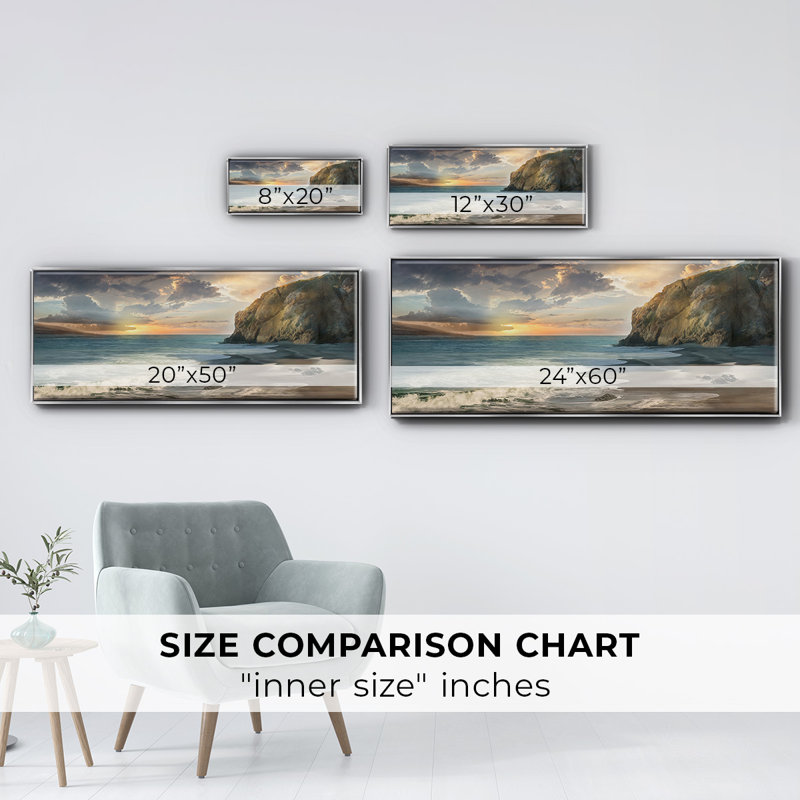 Private Cove- Framed Canvas, 24" H x 60" W
