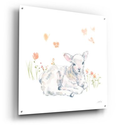 "Spring Lambs" 3 "par Katrina Pete, art mural en verre acrylique