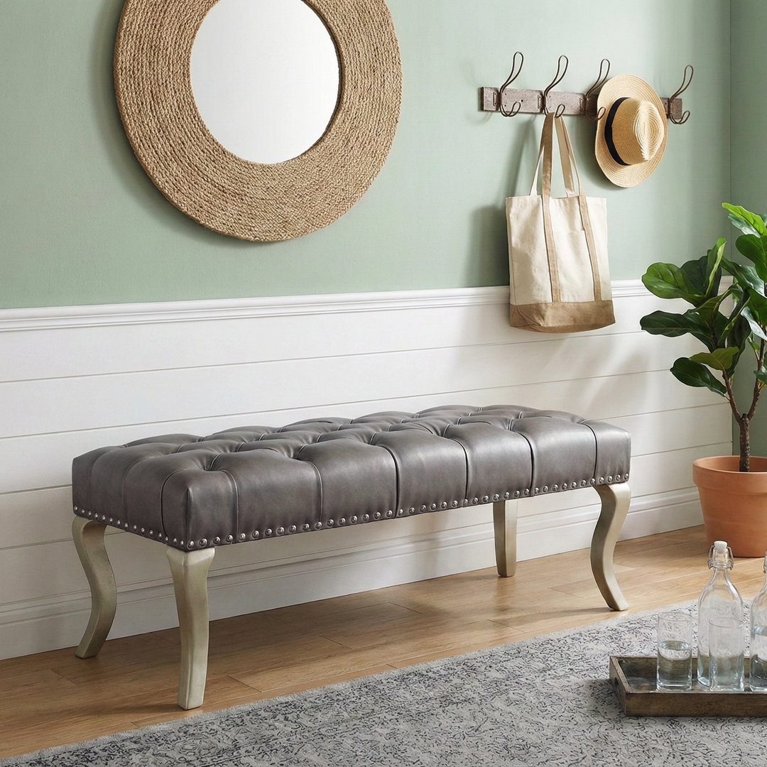 Garza Polyester Blend Upholstered Bench House of Hampton® Upholstery 