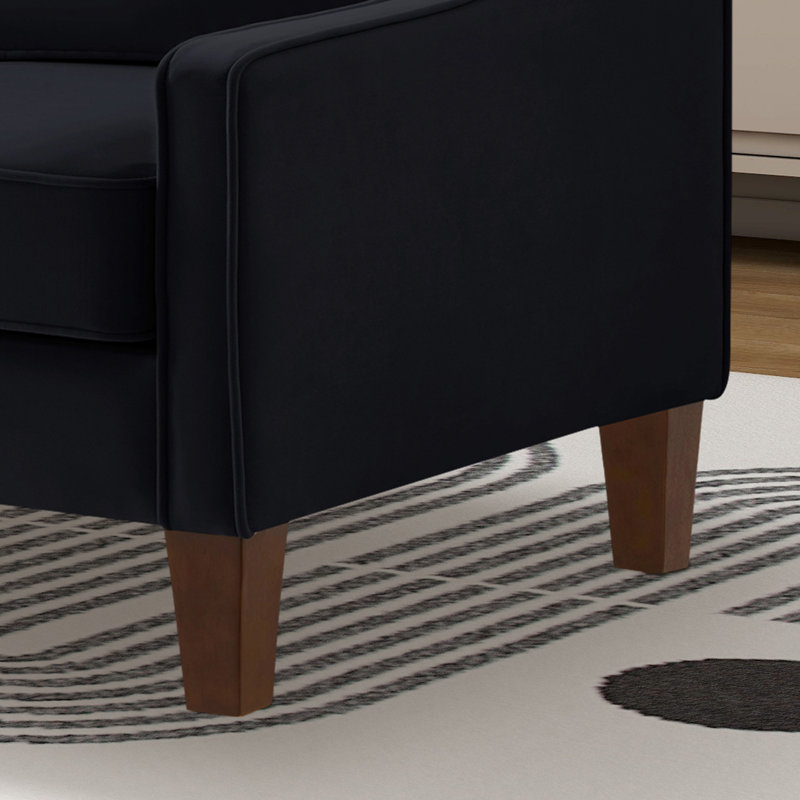 Rex Upholstered Armchair, Black Polyester