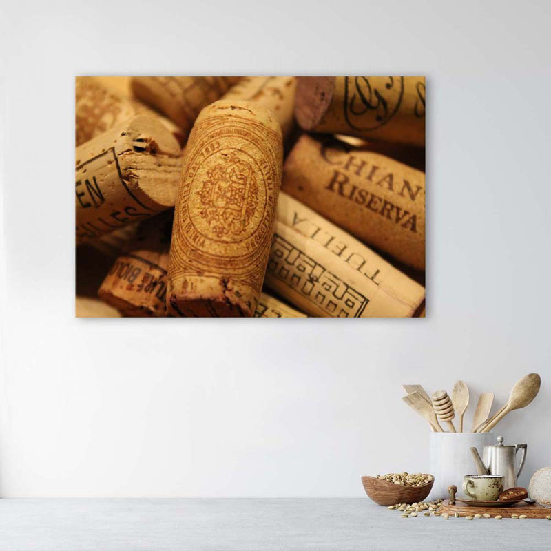 Wine Corks - No Frame Print on Canvas, 80cm H x 120cm W