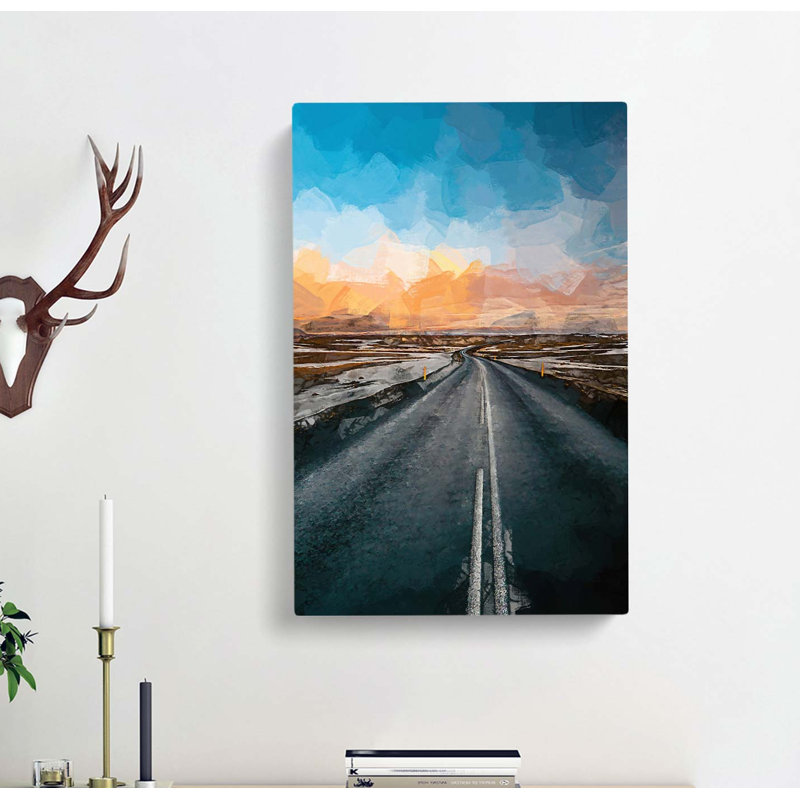 Road Through Iceland In Abstract - Wrapped Canvas, 50cm H x 35cm W x 3cm D