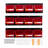 Wall Mounted Storage Bins, 12 Plastic Bins & 3 Metal Rails, Plastic Hanging Stackable Storage Bin For Screws, Nuts, Bolts, Nails, Hardware Tool Organizer For Workshop, Craft Room, Garage, Red