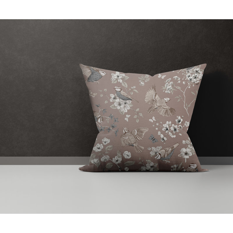  Housse de coussin en coton Cosette, L 17 po x H 17 po, Taupe