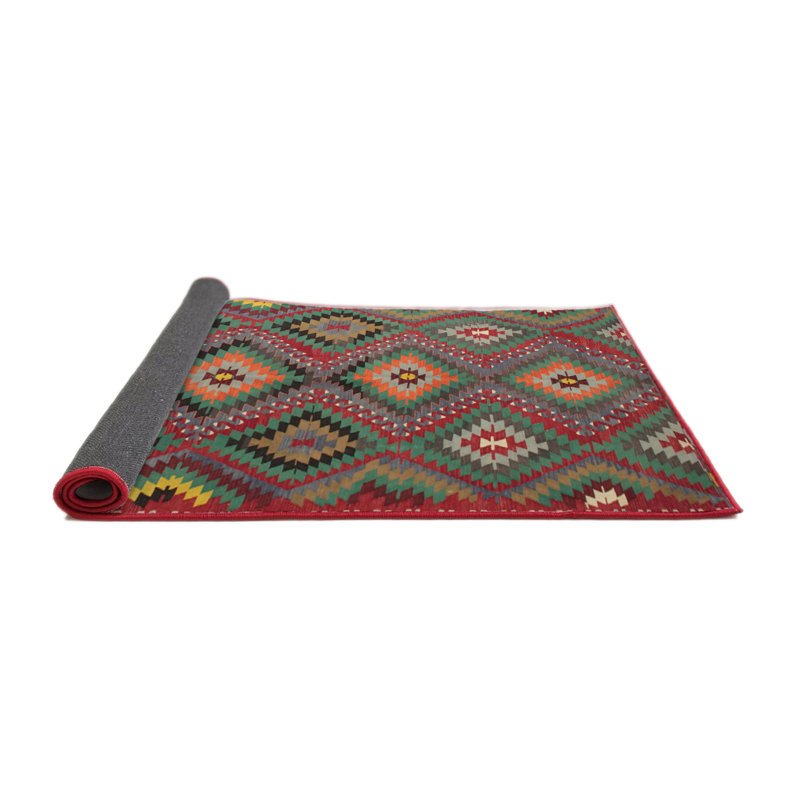 Tapis rouge à motif sud-ouest, Rond 3 pi