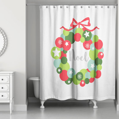 Rideau de douche à couronne de décoration simple noel Defreitas