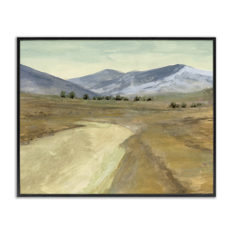  Distant Desert Mountains Black Framed Giclee Art by Michael Willett, H 11 po x l 14 po, Giclée encadrée noir minuit