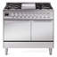 Cuisinière ILVE Professional Plus II Series 40 pouces à double combustible avec 6 brûleurs scellés et plaque de cuisson (bleu-gris)-523339400-523339395